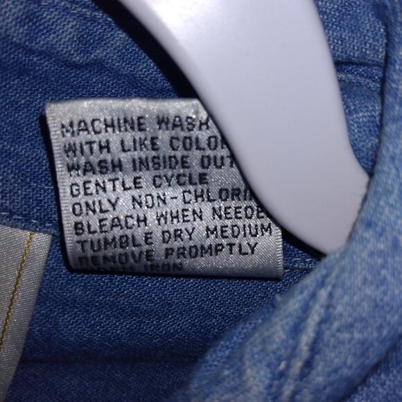 Vintage Jean Shirt Christmas Embroidered Women’s Sz M By Ninon de Lenclos - Picture 5 of 7